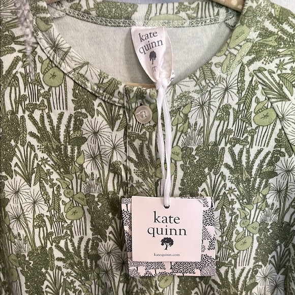 Kate Quinn Green Shorts Romper Green Floral - Picture 2 of 5